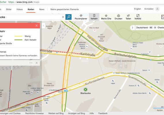 Bing bindet aktuelle Verkehrssituation in Local Pack-Suche ein